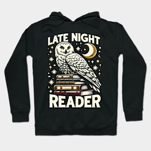 Late Night Reader - Snowy Owl - Fantasy Hoodie